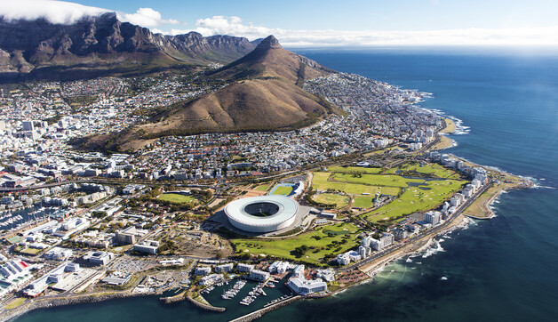 Aerial view of Cape Town